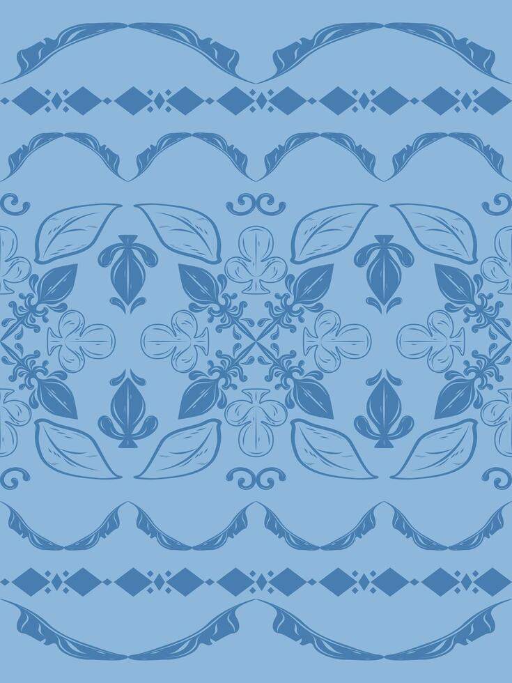 Intricate Byzantine Curve Scroll Ornament Botanical Style with Royal Blue Silk Weaves Elegance Delicate Pattern for Opulence Luxury Interior Exterior Decoration Wallpaper Fabric Textile Ceramic Tiles vector