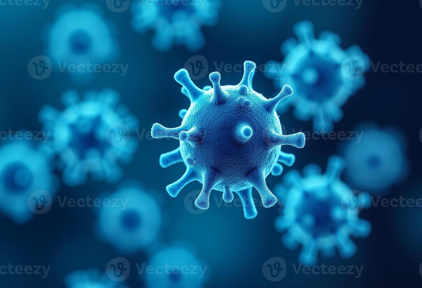 Zoomed-In Virus and Bacteria Structure Concept photo