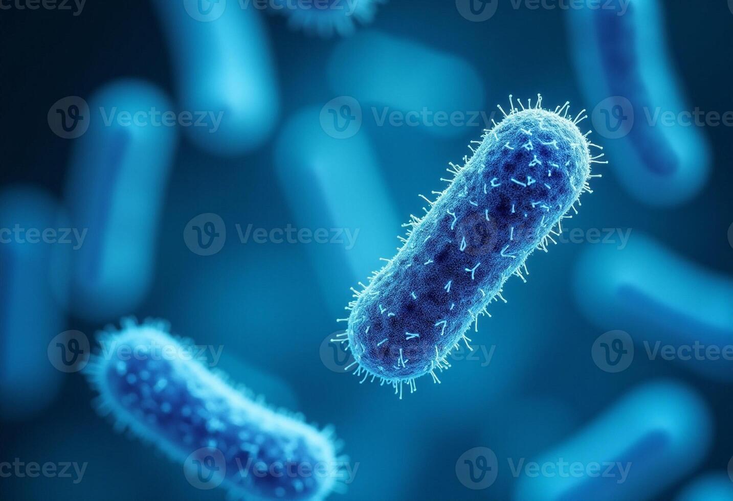 Pathogenic Microbes Floating in Scientific Light photo