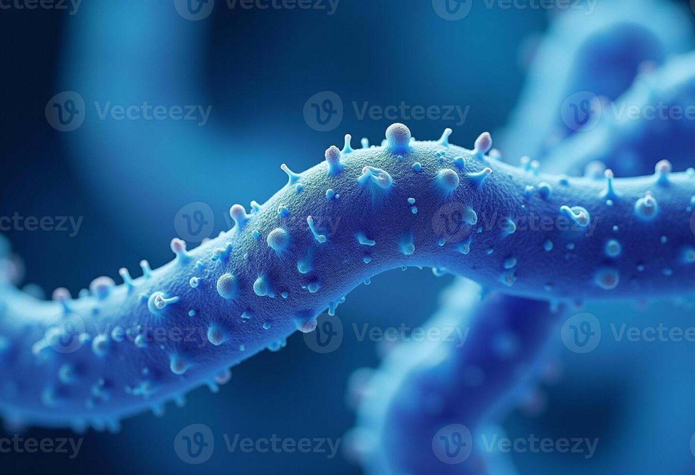 Digital Microscopic View of Rod-Shaped Bacteria photo