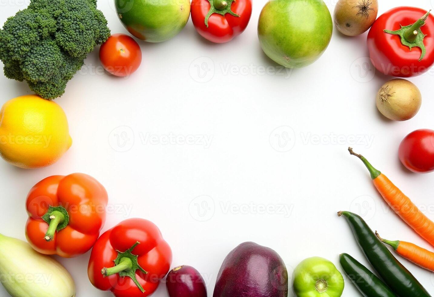 Assorted Vegetables in Circular Arrangement for Food Concept photo