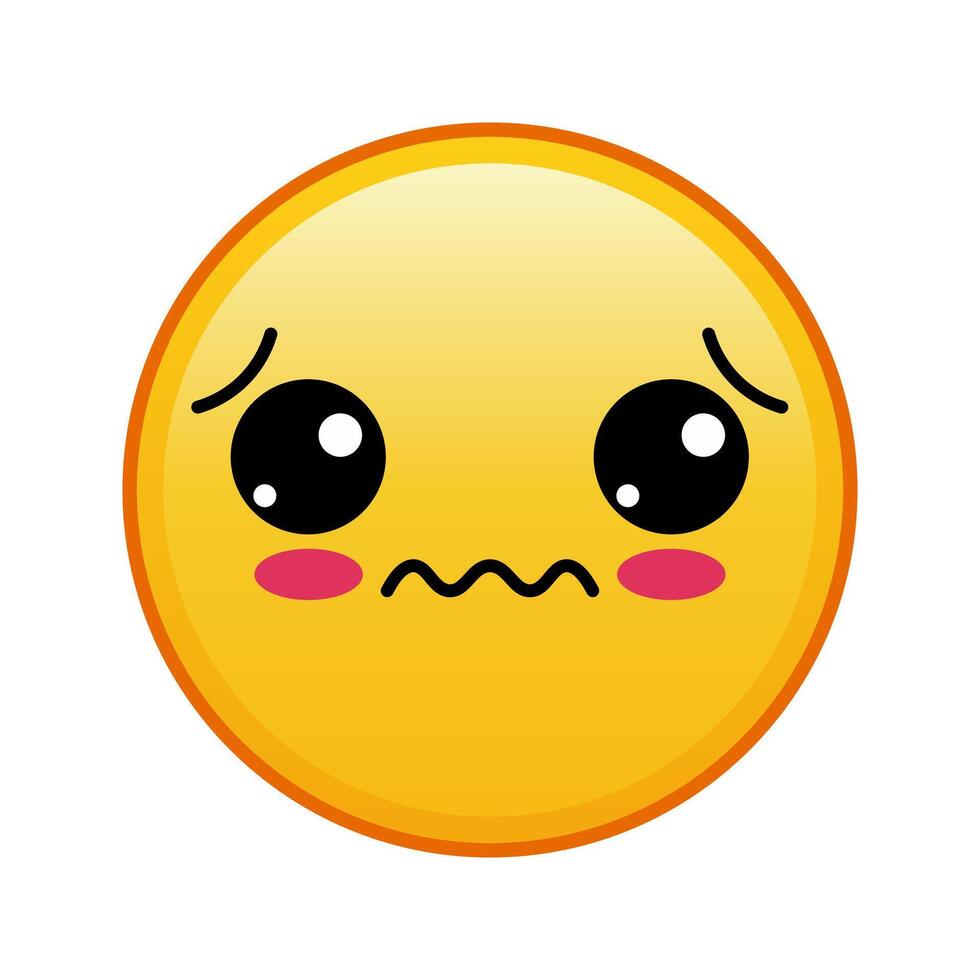 Kawaii yellow emoji with sadness face Large size of yellow emoji vector