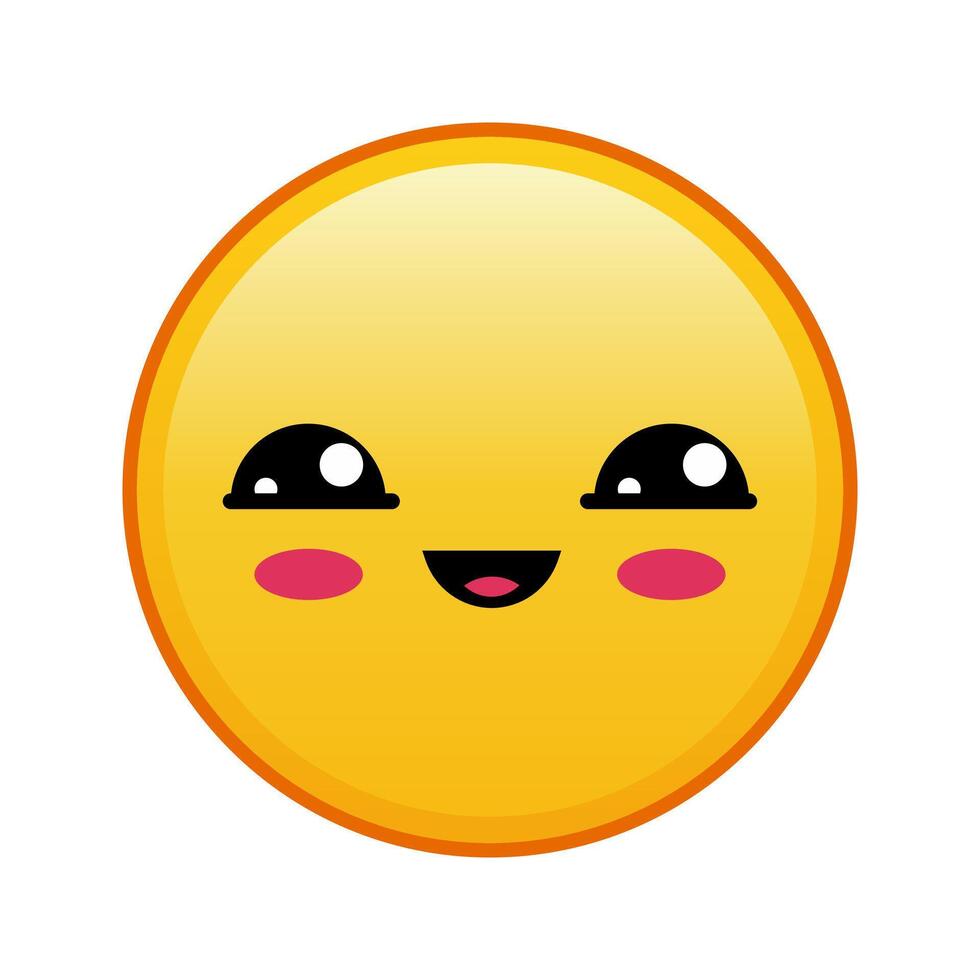 Kawaii yellow emoji with half open eyes face Large size of yellow emoji vector