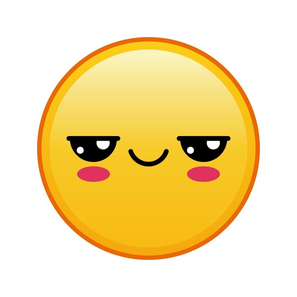 Kawaii yellow emoji with suspicious eyes face Large size of yellow emoji vector