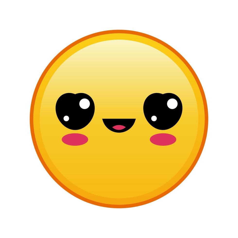 Kawaii yellow emoji with heart eyes face Large size of yellow emoji vector
