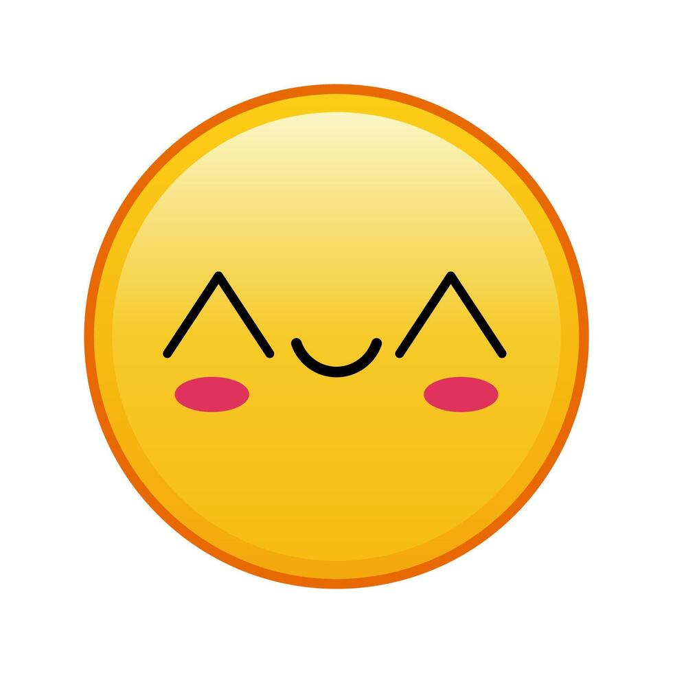 Kawaii yellow emoji with cheerful eyes face Large size of yellow emoji vector