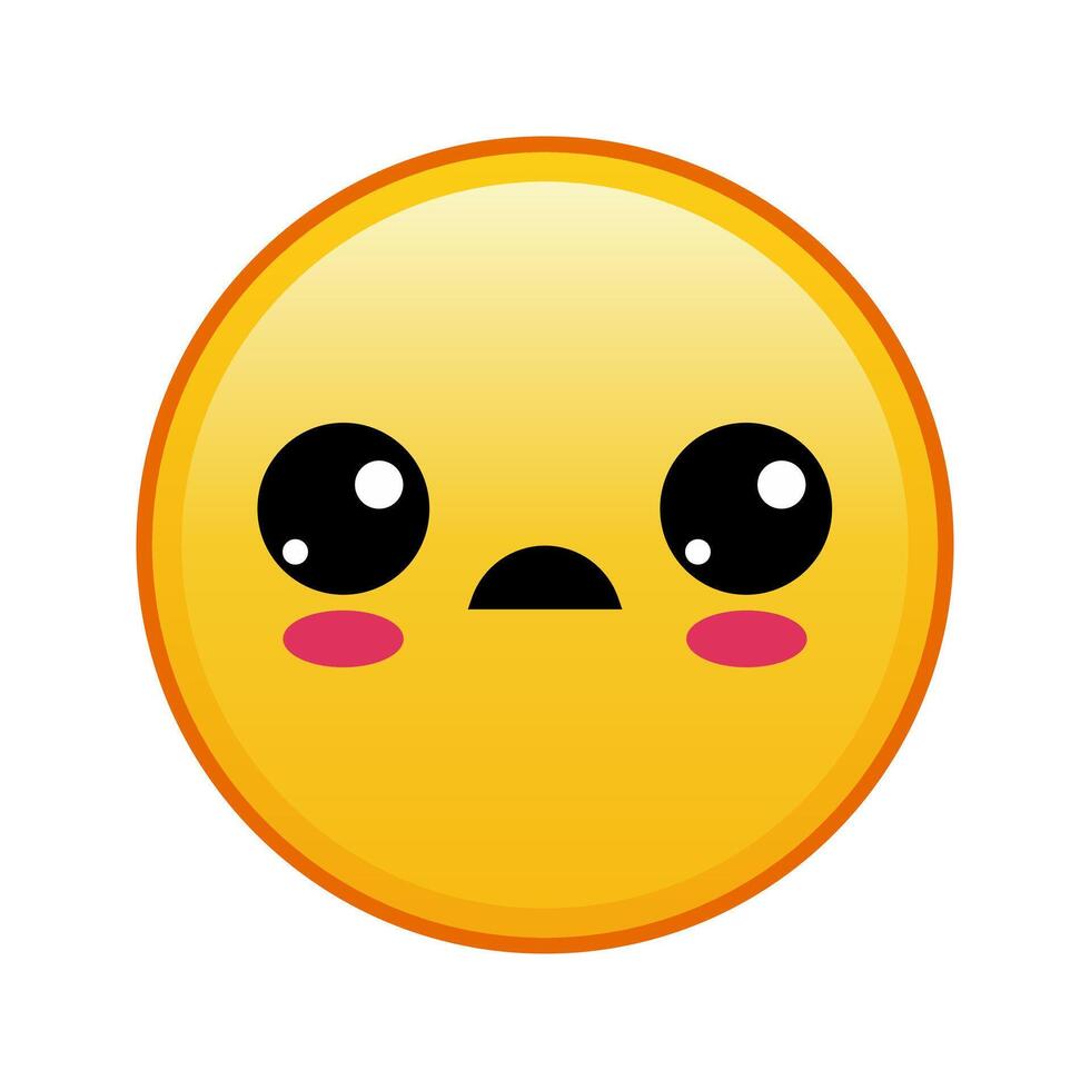 Kawaii yellow emoji with sad face Large size of yellow emoji vector
