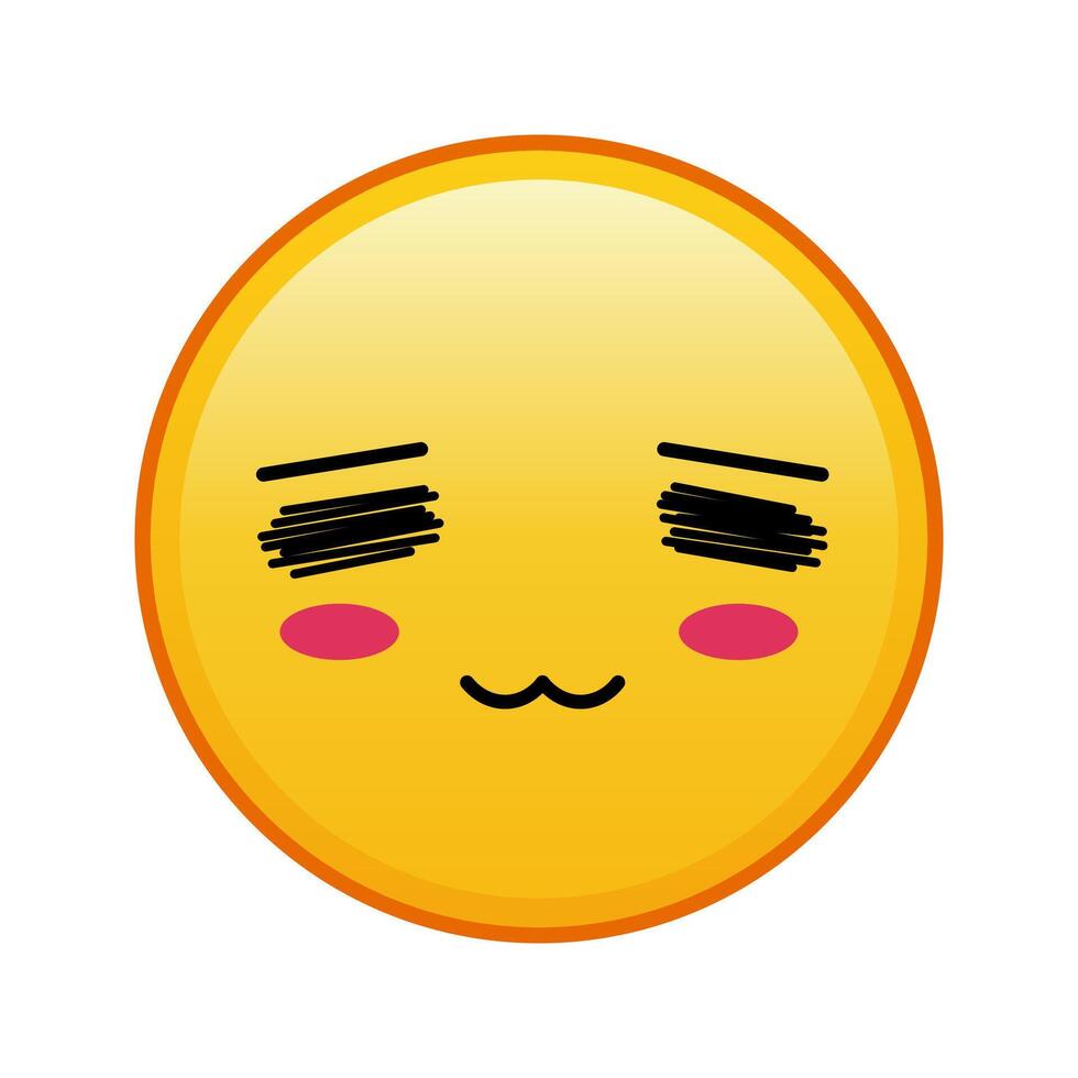 Kawaii yellow emoji with embarrassed face Large size of yellow emoji vector