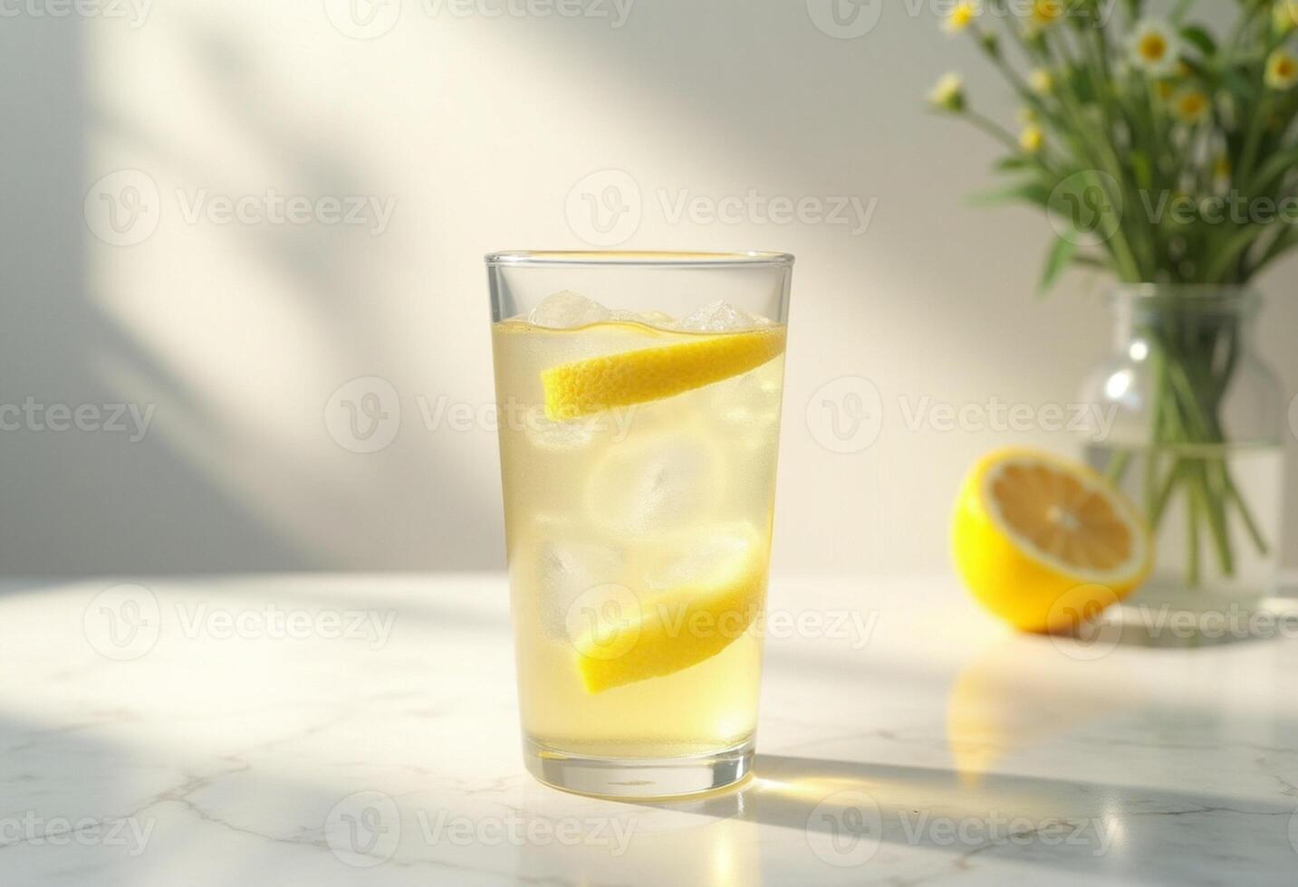 Refreshing Lemon Juice in Modern Kitchen Space photo