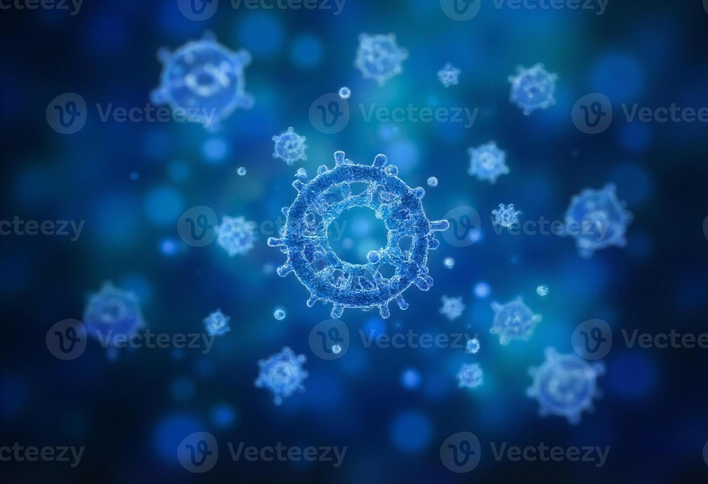 Digital Model of Bacteria and Virus Cells in Motion photo