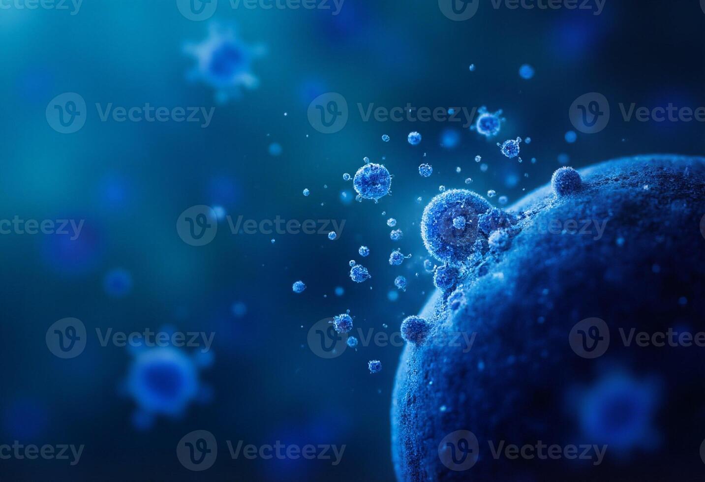 Microbial Organisms Floating in Scientific Atmosphere photo
