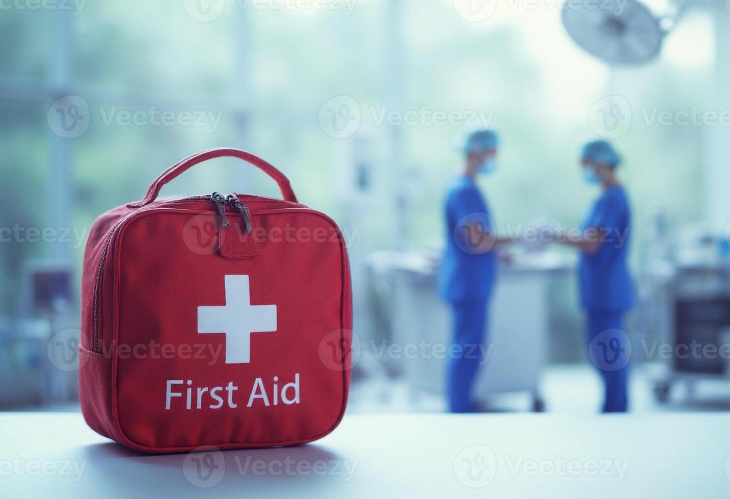 A first aid bag sitting on a table photo
