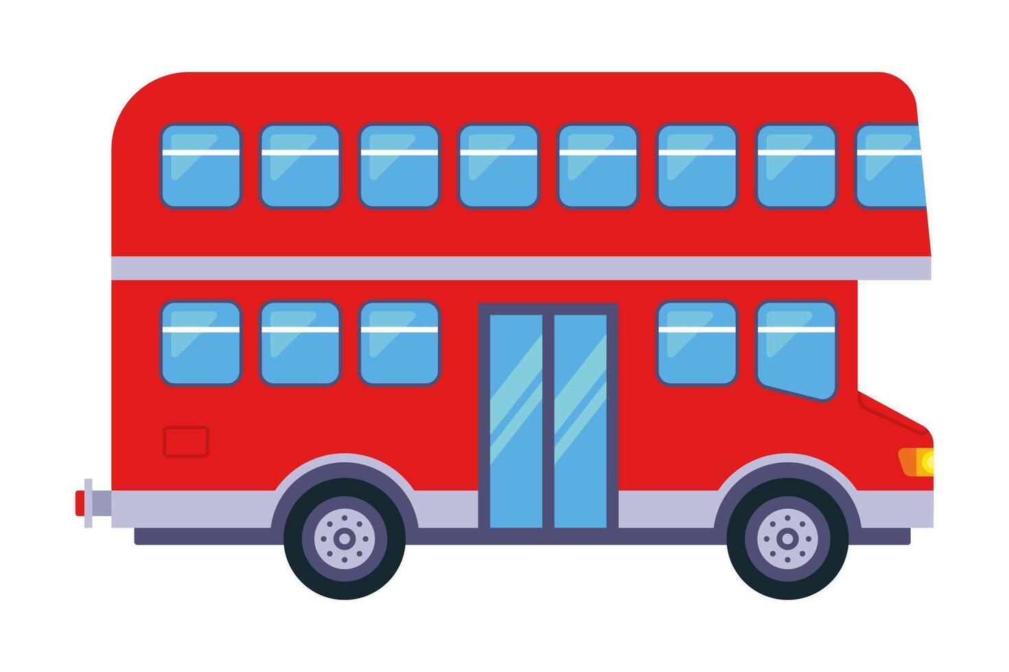 Red double decker english public bus. vector