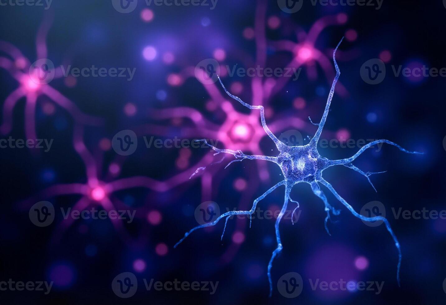 Digital Synaptic Firework in Abstract Science Art photo