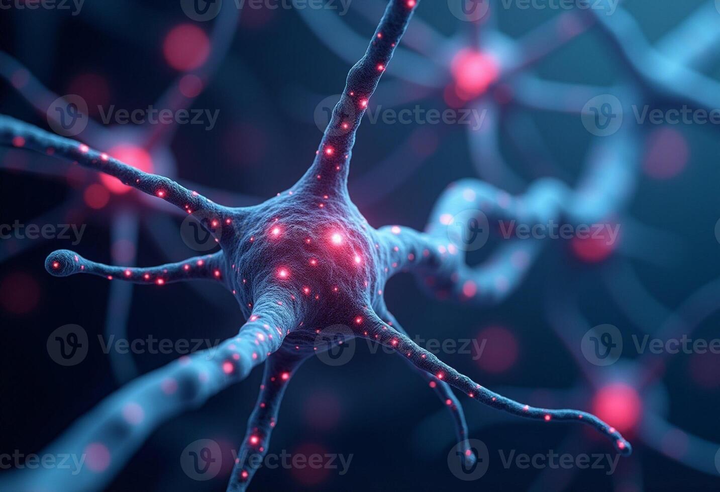 Electrified Neuron System in High Detail Rendering photo