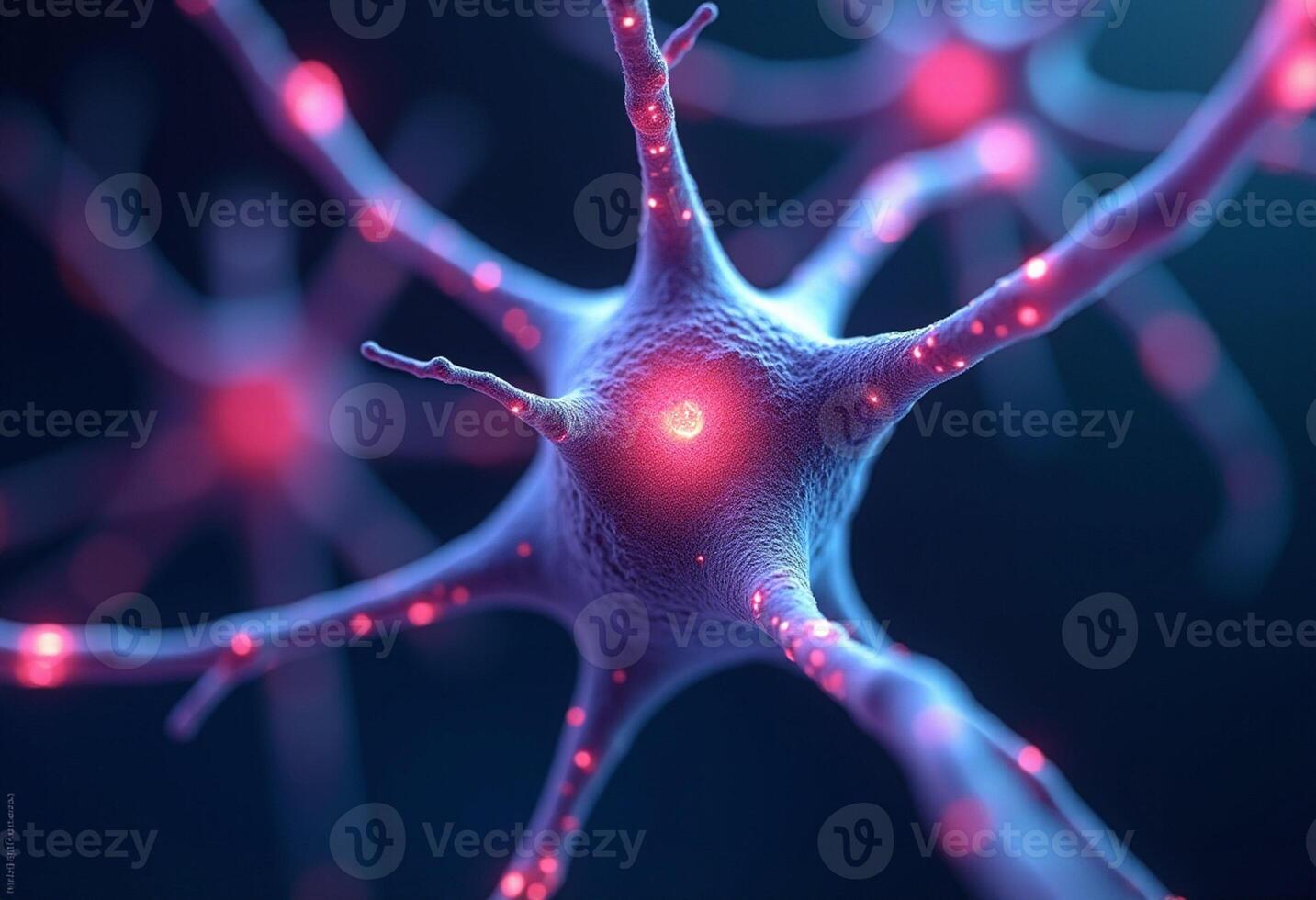 Synaptic Web with Pink and Blue Light Effects photo