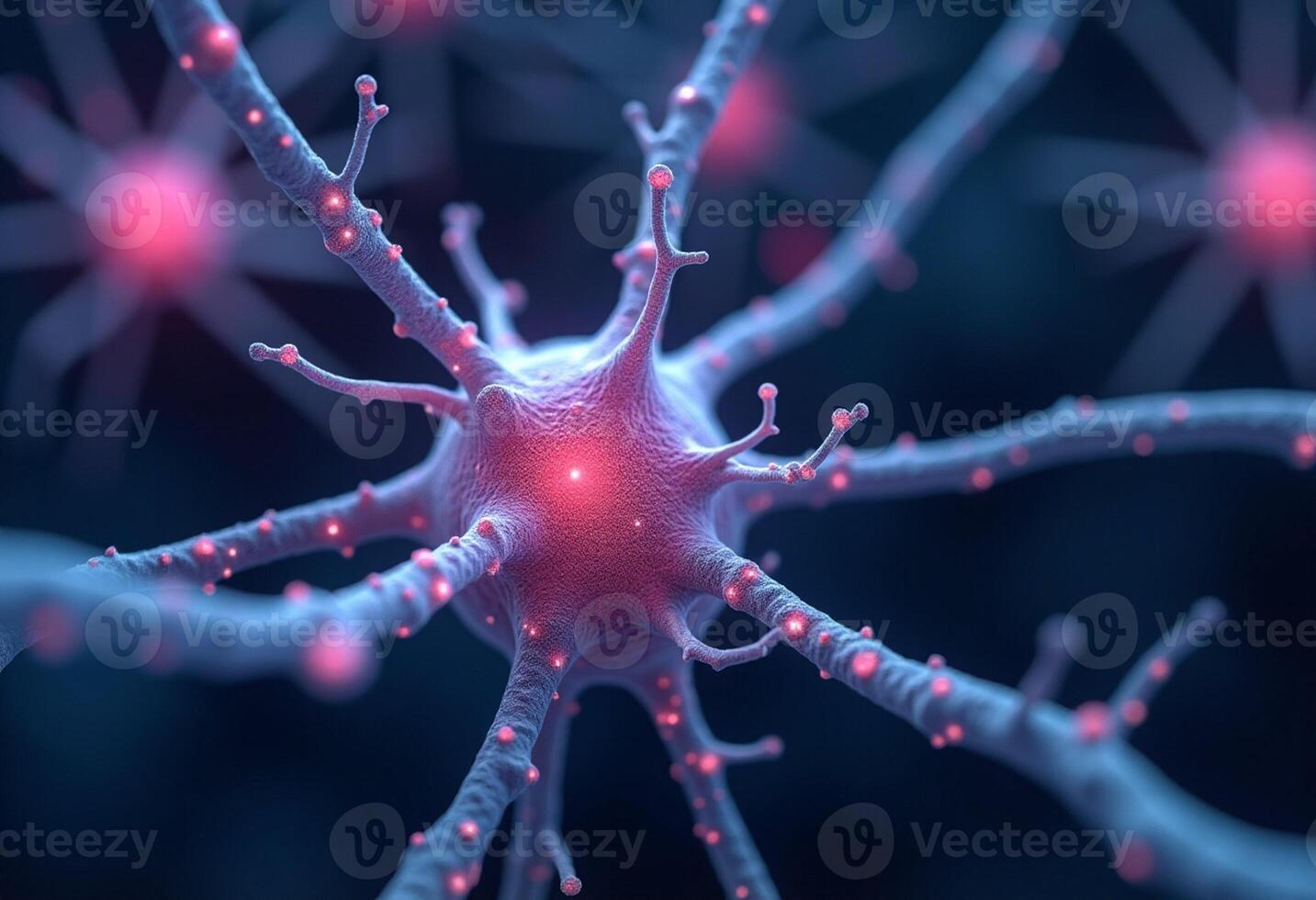 Macro Shot of Nerve Cell Firing Impulse photo