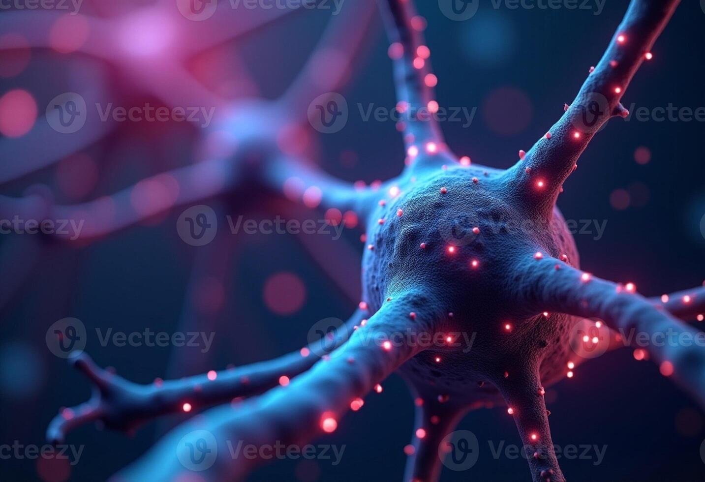 Electric Neural Signals in Abstract Brain Network photo