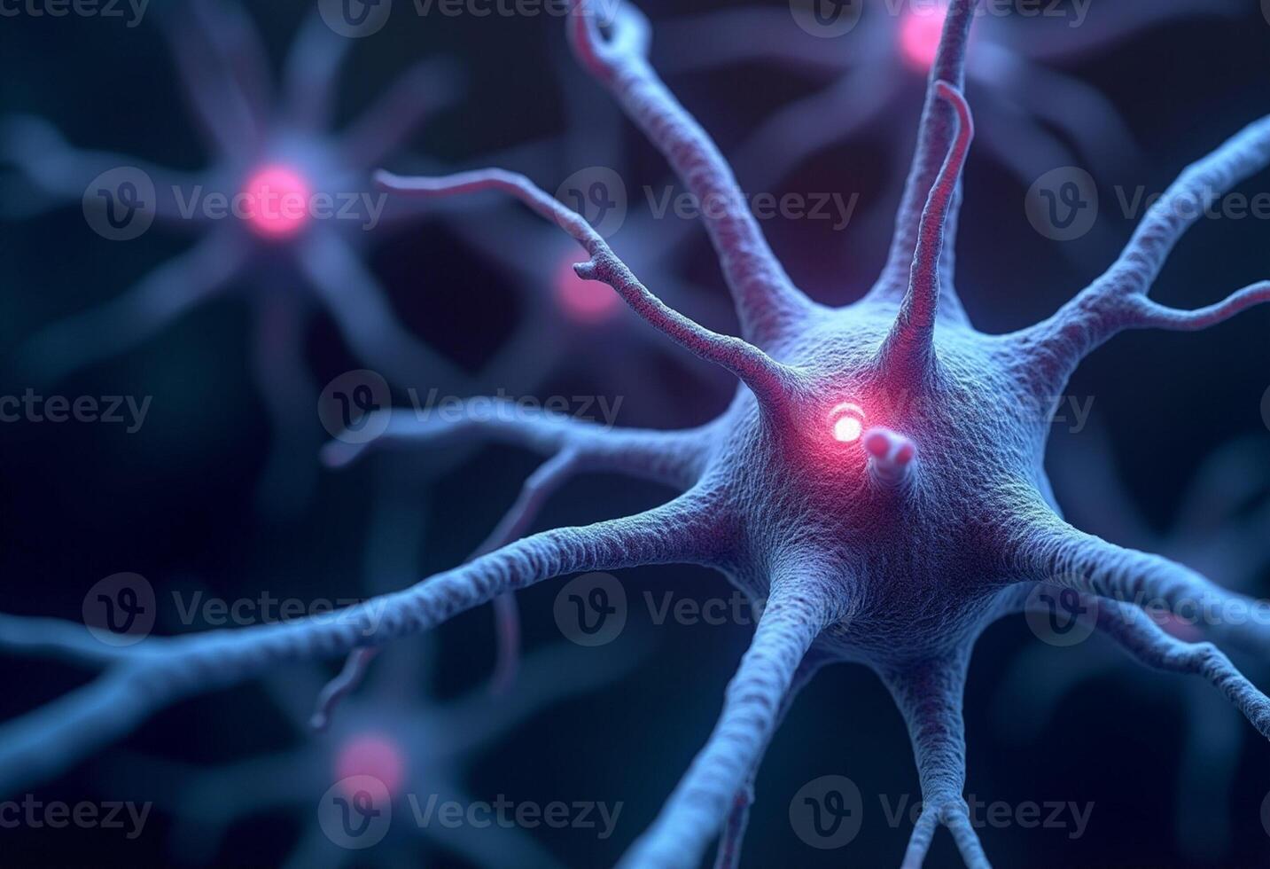 Technology Brain Signal Transfer in Blue Glow photo