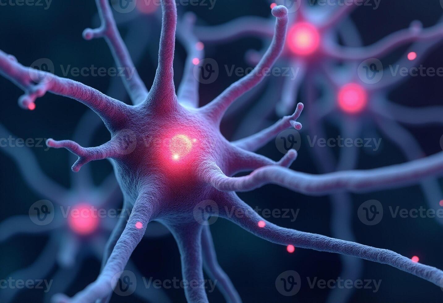 Microscopic View of Neural Pathways with Glow photo