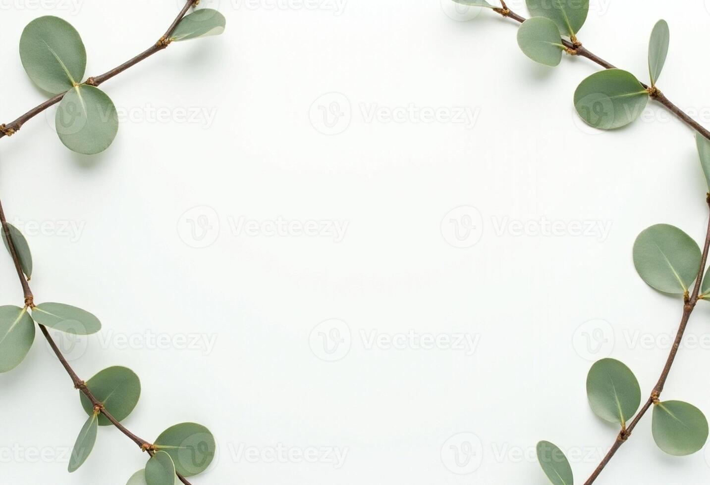 Flat Lay of Overlapping Green Branches photo
