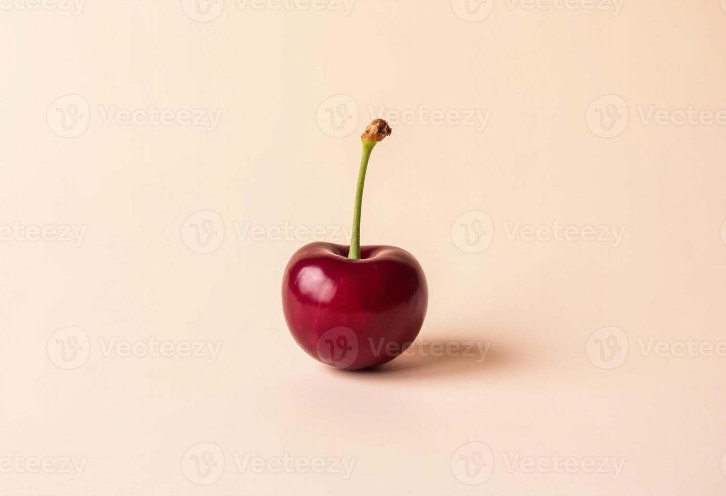 Cherry fruit on light background with minimalist composition. photo
