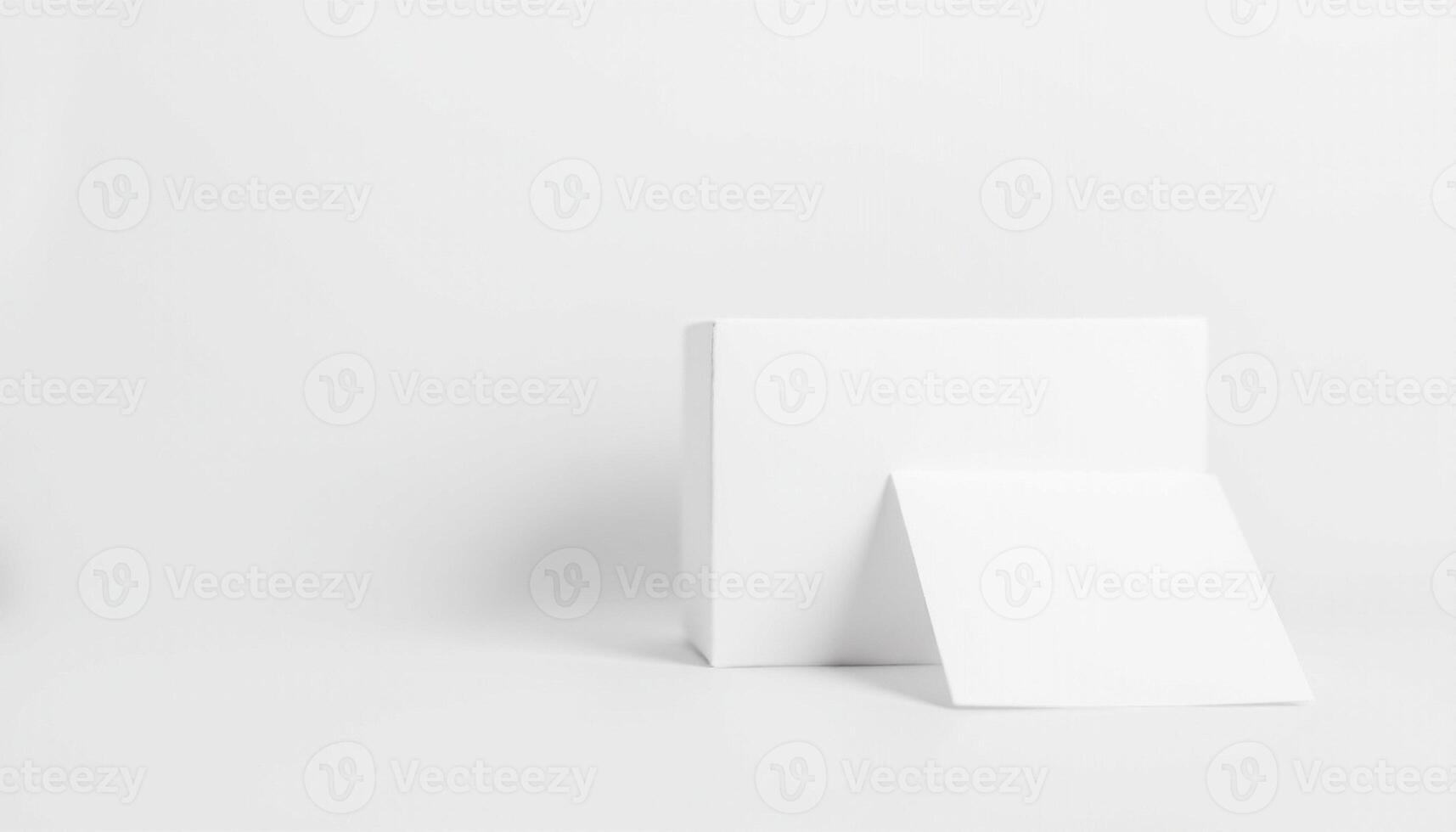 Blank white paper mockup on white background photo