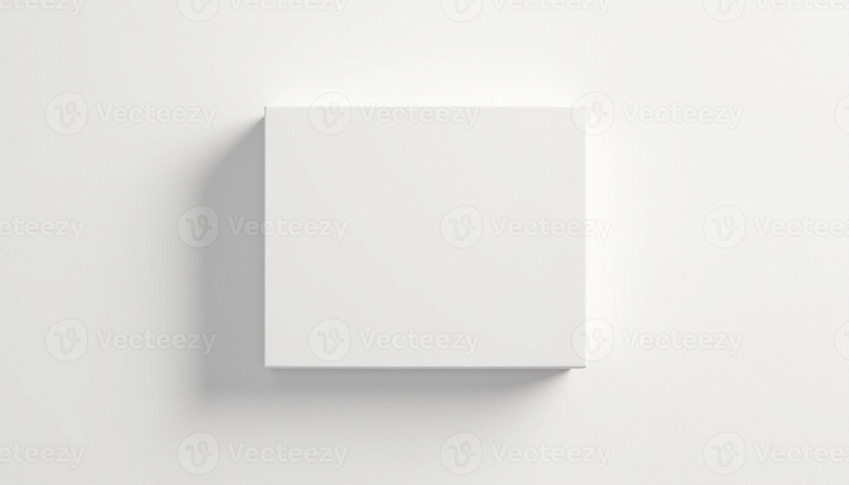 Blank white box on a white surface photo