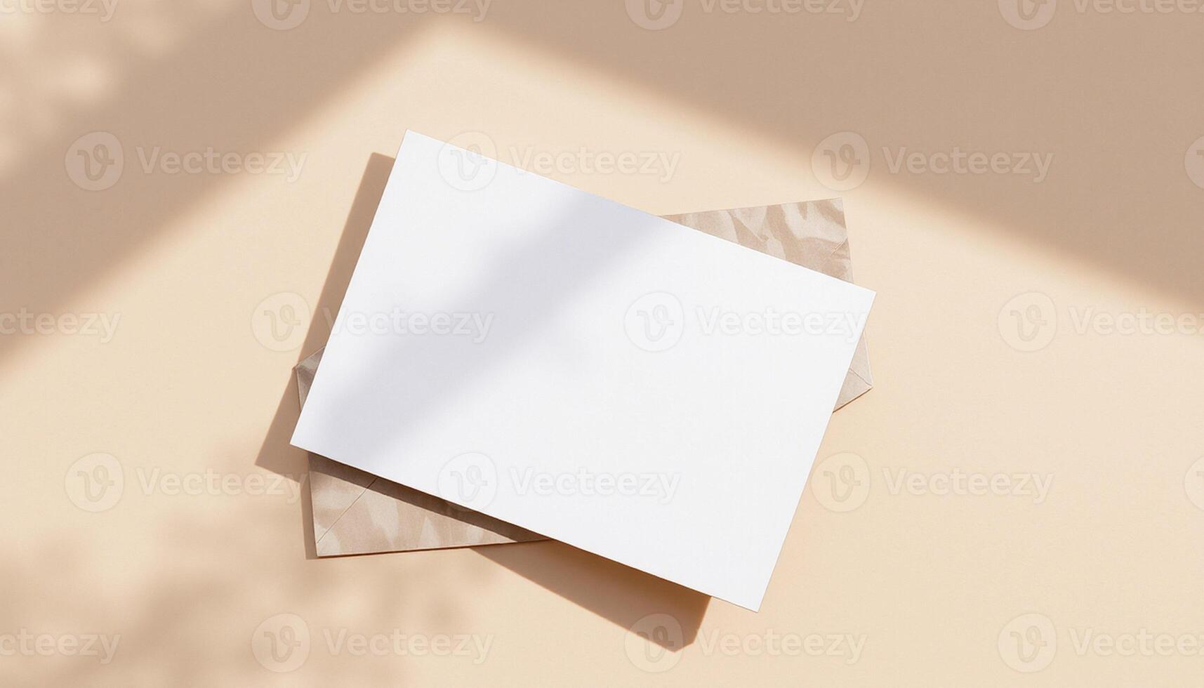 A white square on a beige background photo