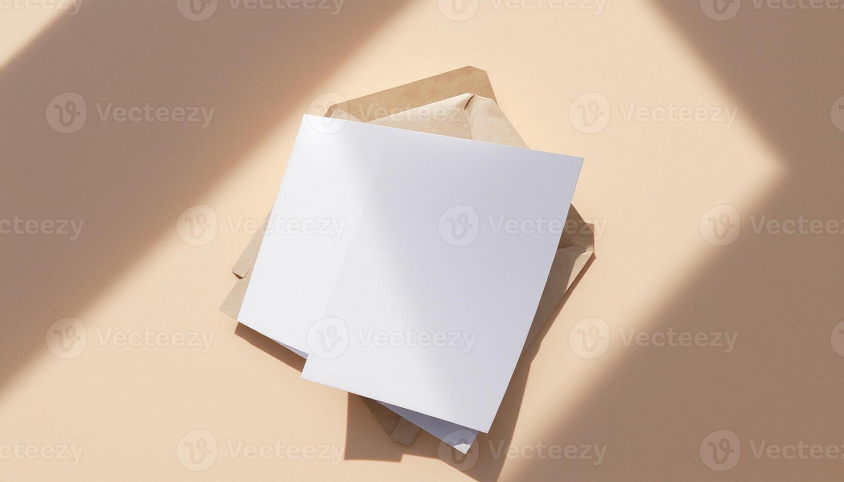 An open envelope with a blank piece of paper inside photo