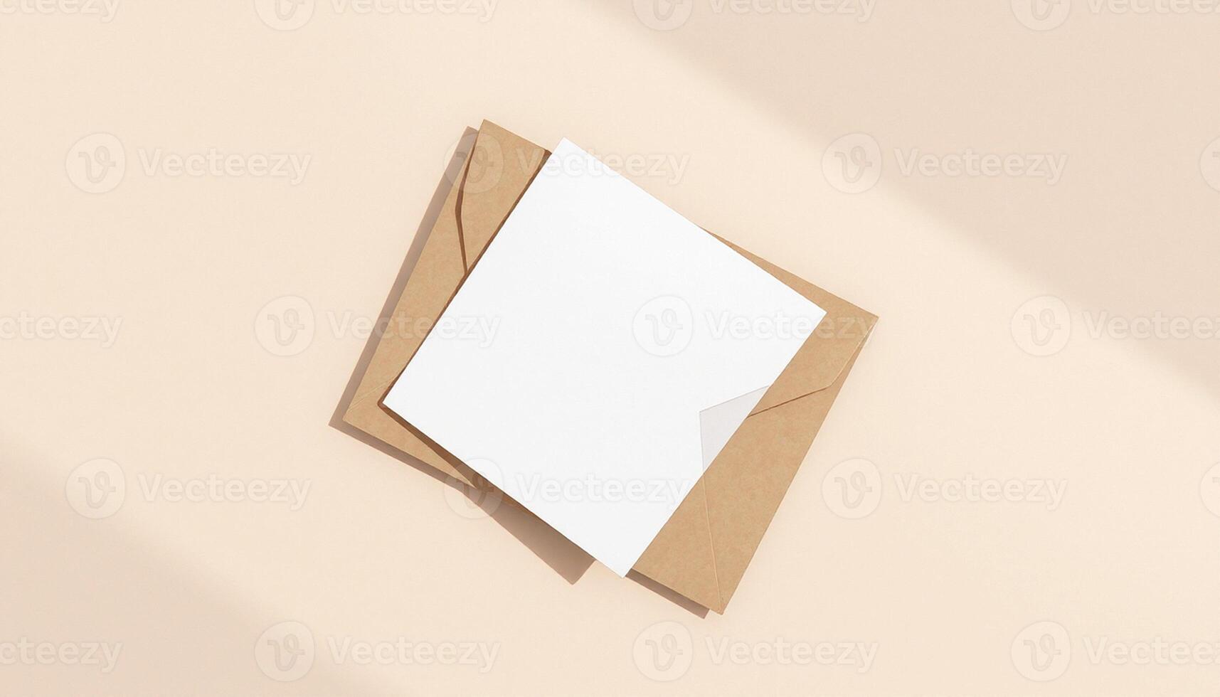 An envelope with a blank piece of paper inside photo