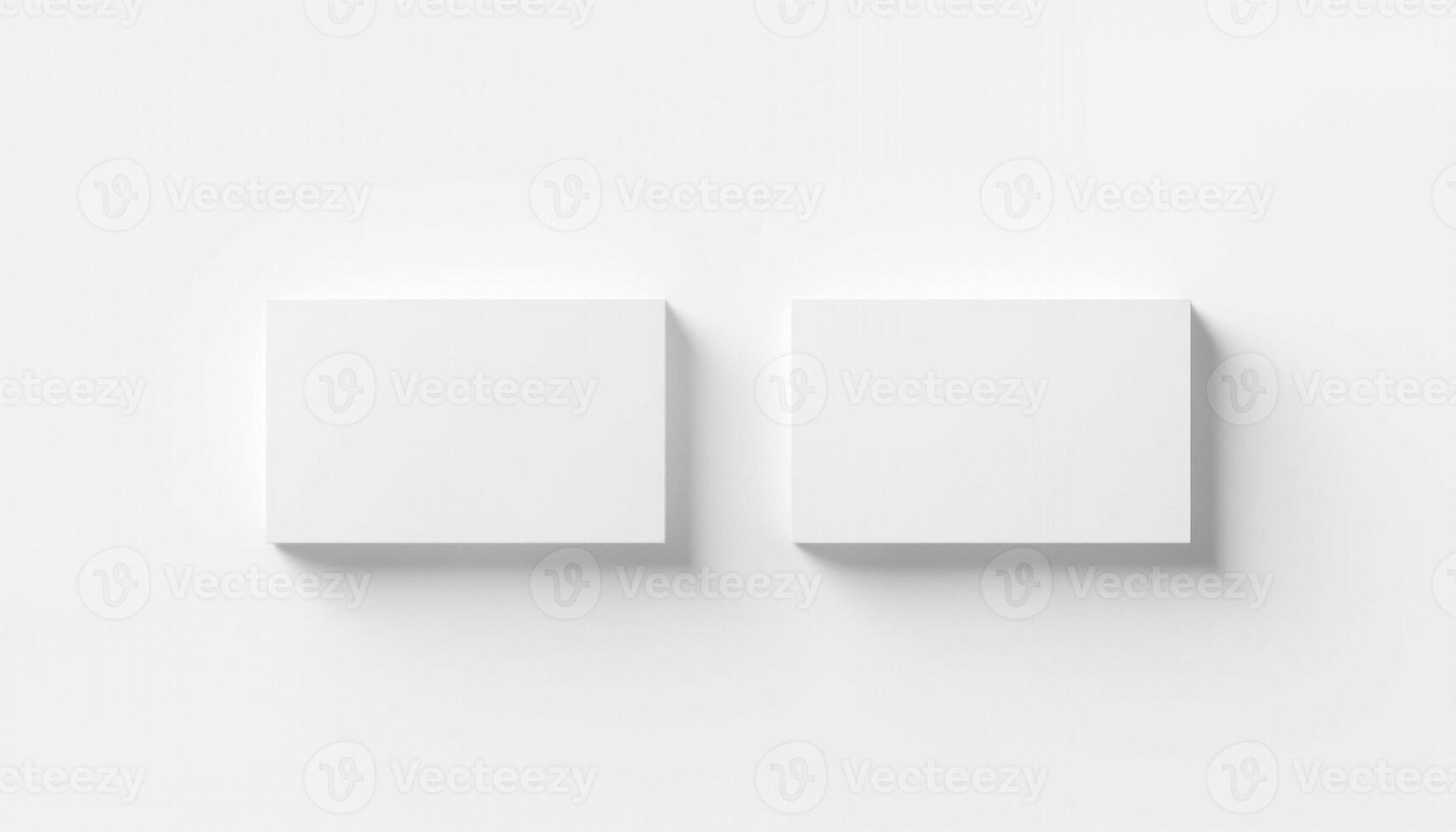 Two white square boxes on a white background photo