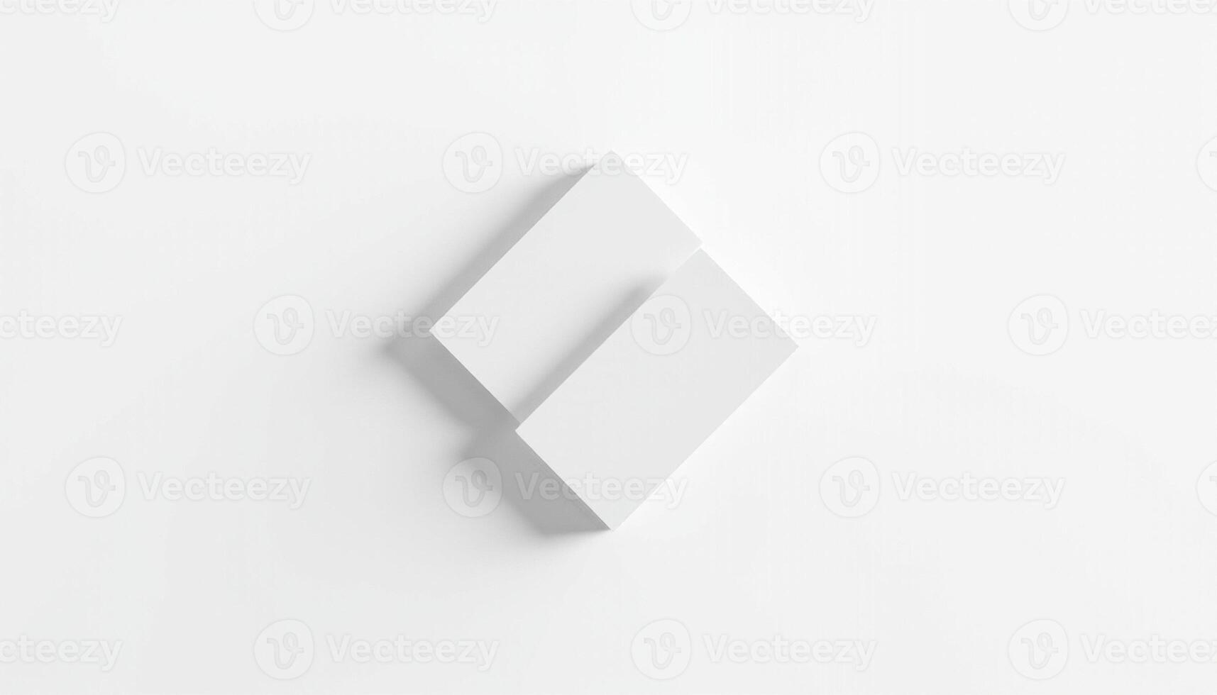 A white cube with a diamond shape on it photo