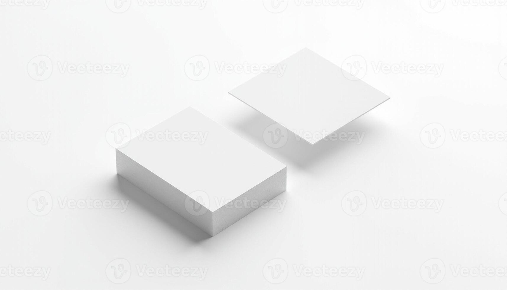 White cube mockup on white background photo