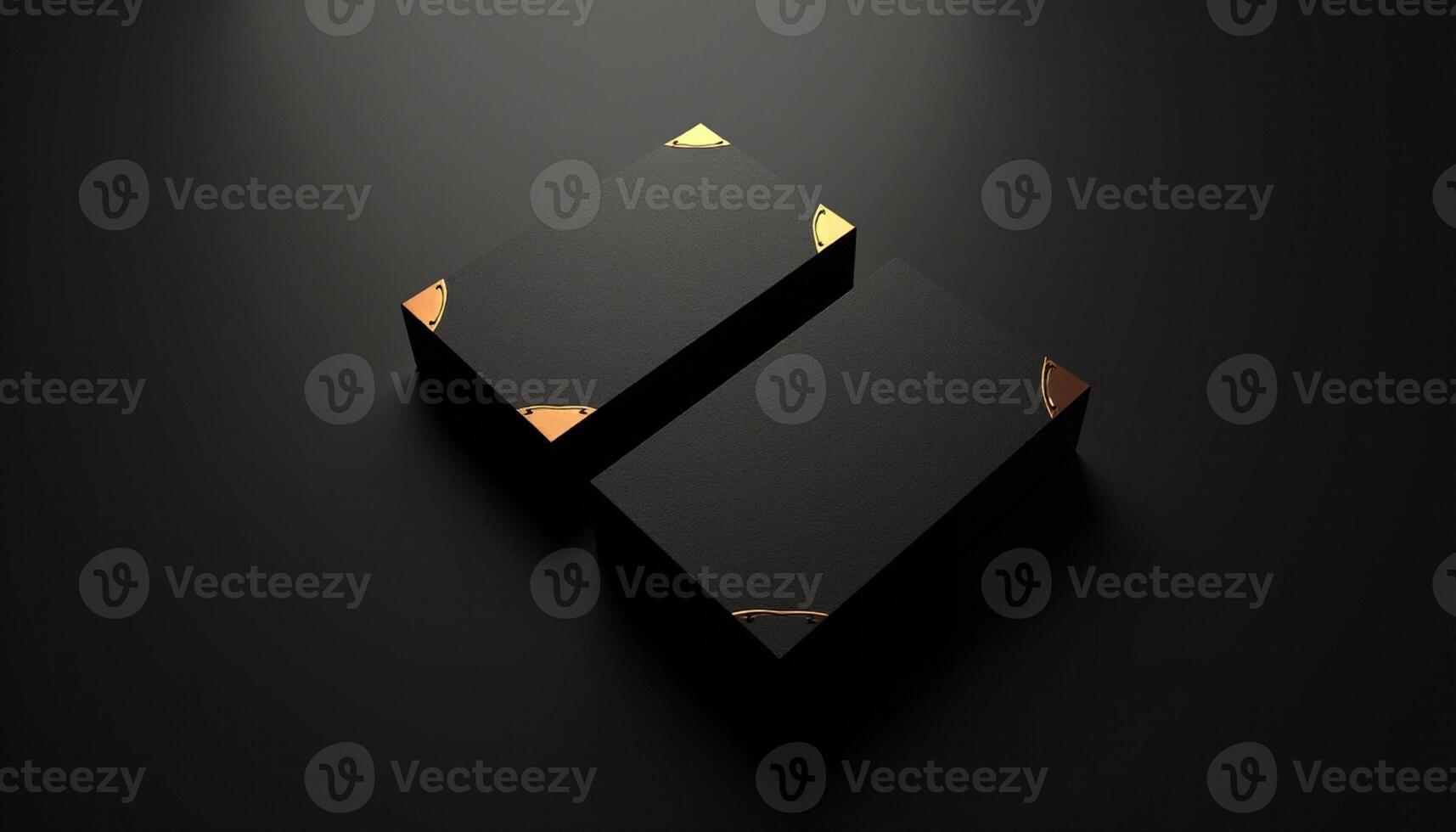 Black and gold business card mockup photo