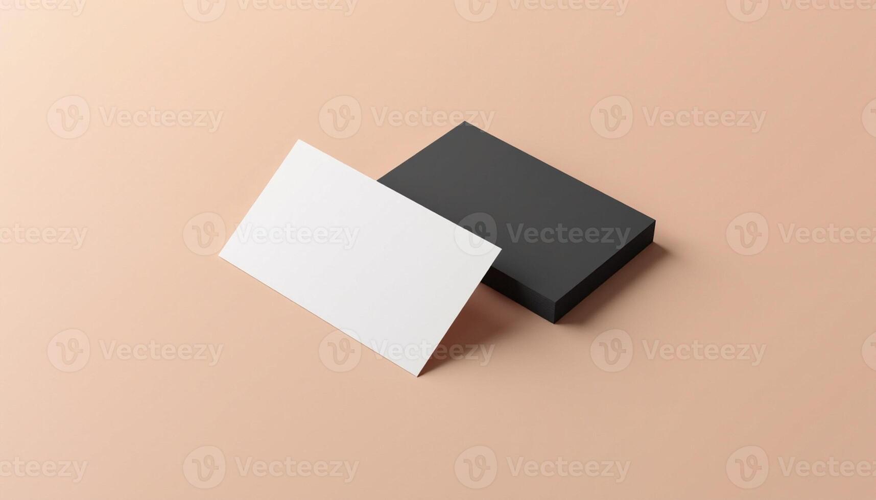 Two business cards on a beige background photo