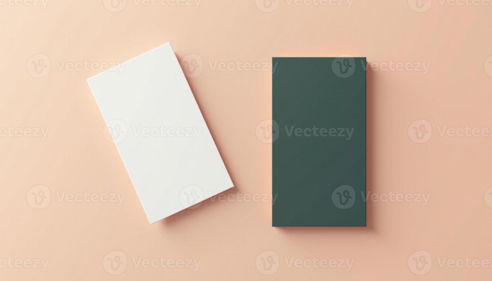 Two white and green squares on a pink background photo