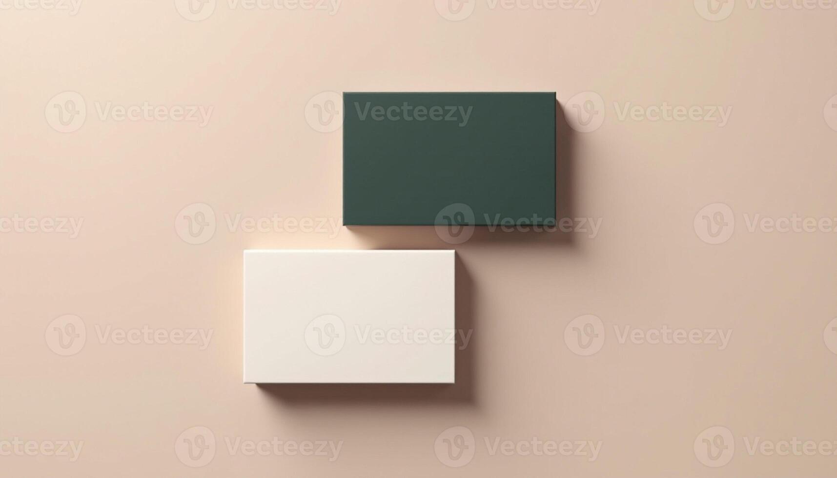 Two square boxes on a beige background photo