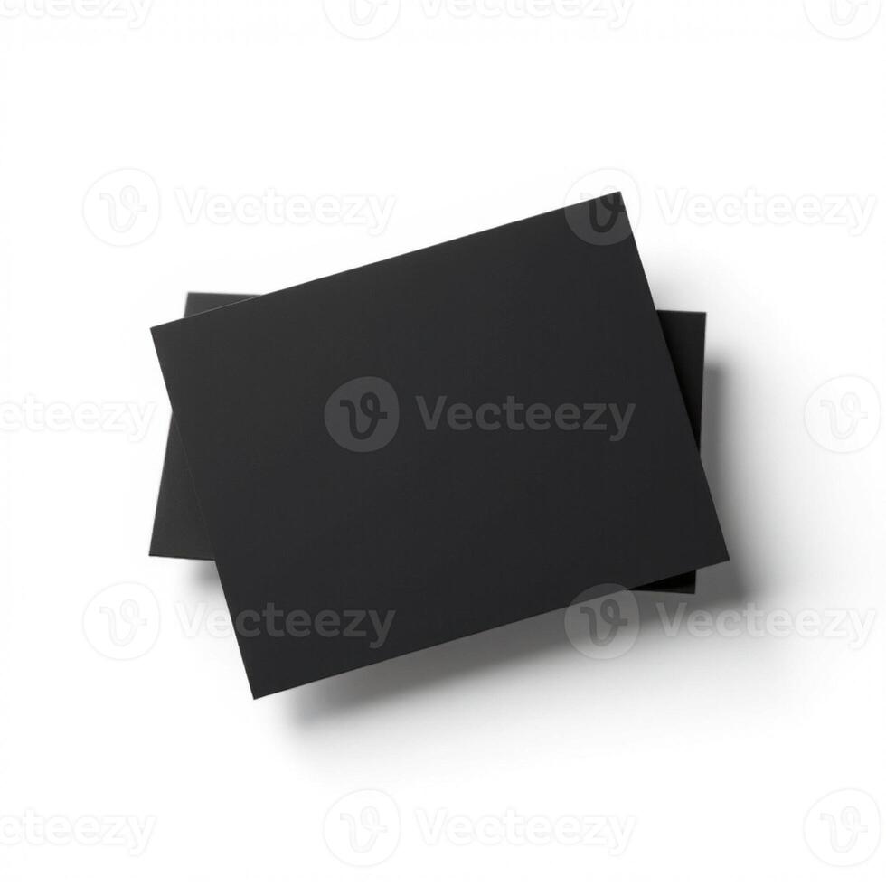 Two black blank cards on a white background photo