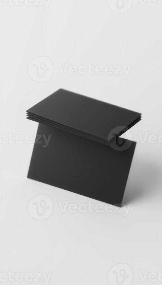 A black rectangular table with a black top photo