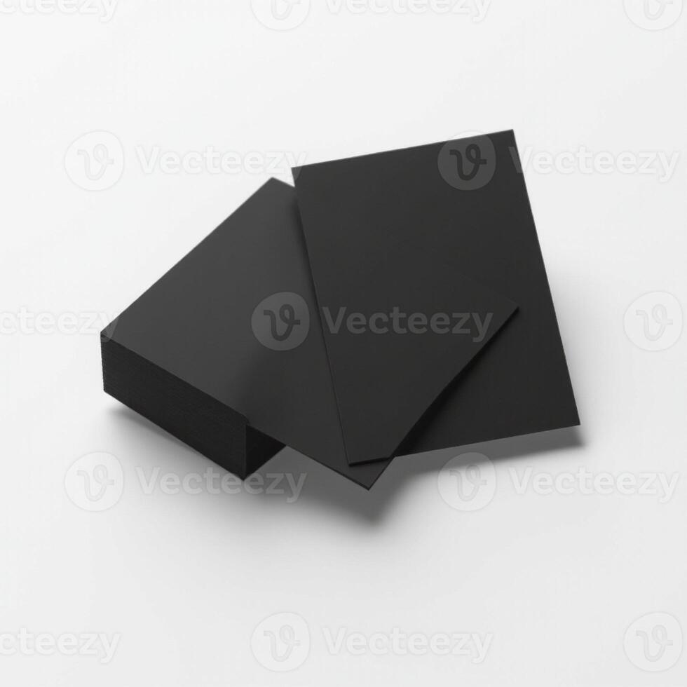 Black blank paper on white background 3d render photo