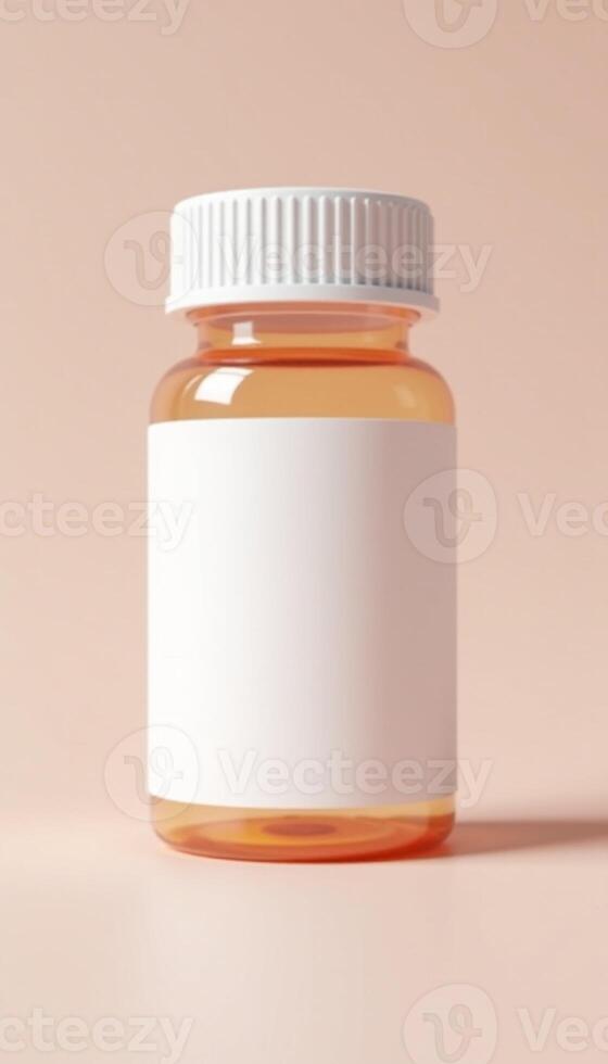 A jar with a white label on it photo