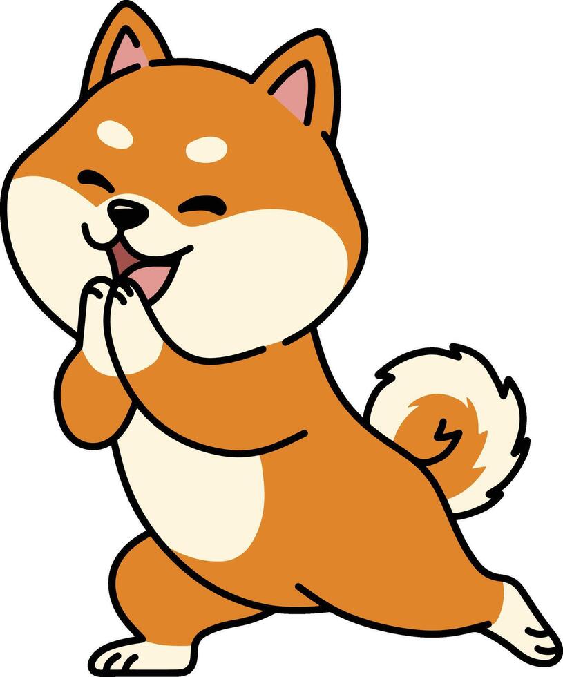 A Cute Shiba Inu Dog Looking Upward illustration vector