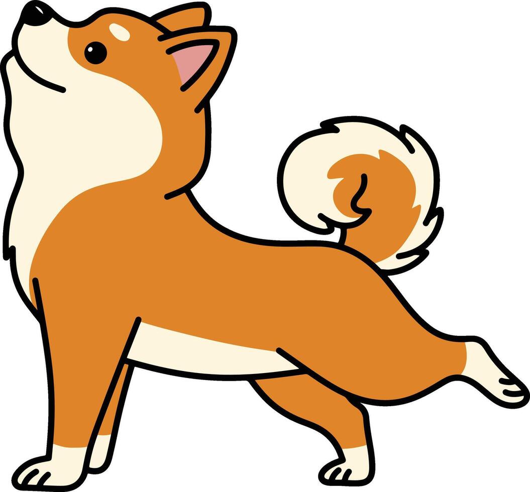 Cartoon Shiba Inu Dog in Yoga Pose vector