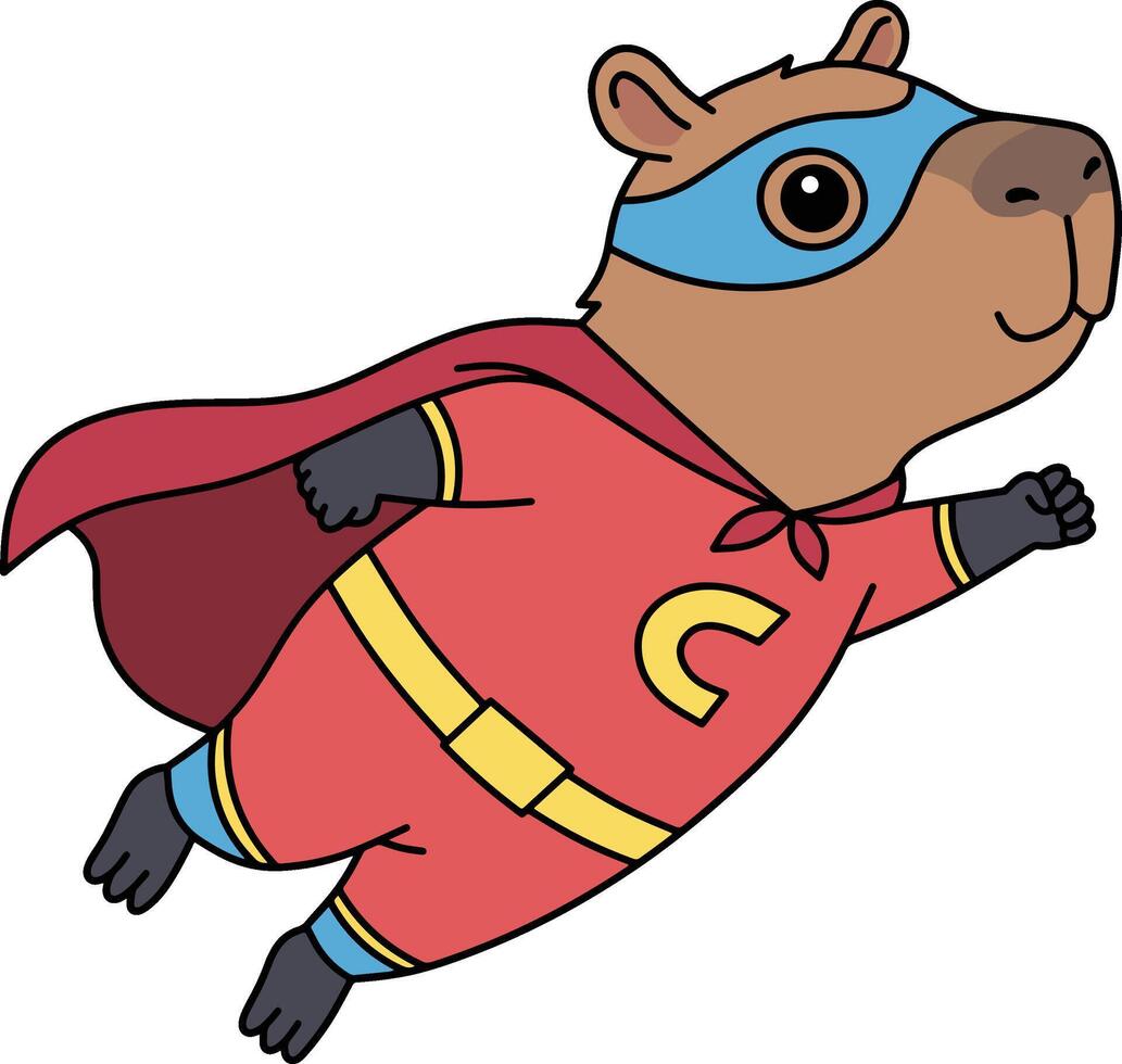 Superhero Corgi Soaring Through the Sky vector