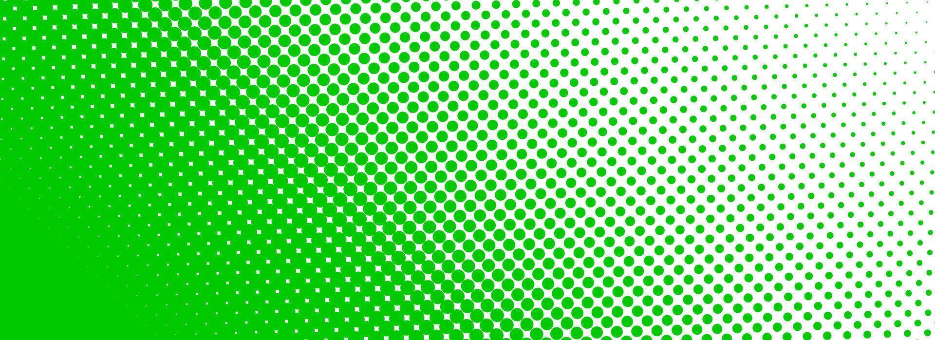 Green halftone corner gradient texture. Fading cartoon polka dot background. Dotted tilted gradation pattern. Fading comic pop art overlay backdrop. Slant frame halfton patern effect wallpaper vector
