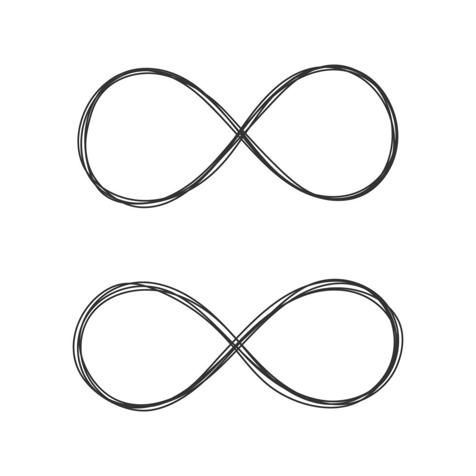Abstract circle line infinity shape hand drawn isolated. vector