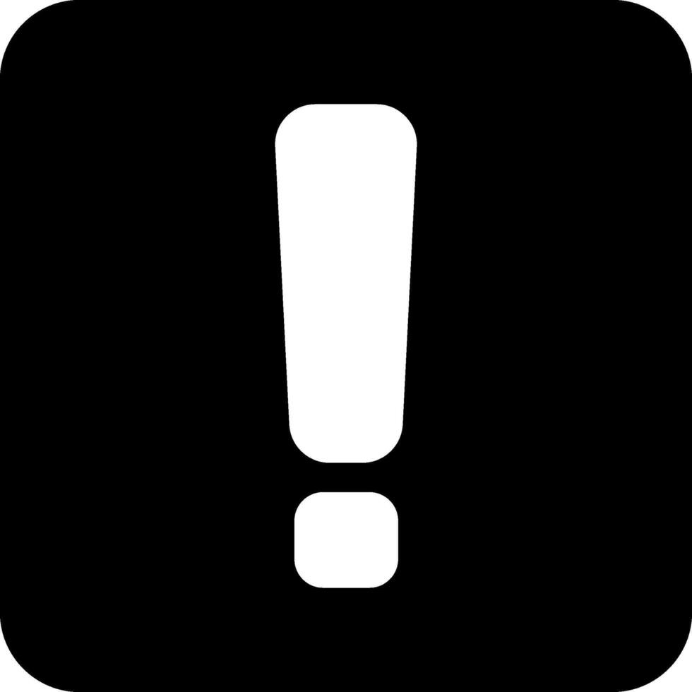 Warning Sign Modern Solid Black Icon vector