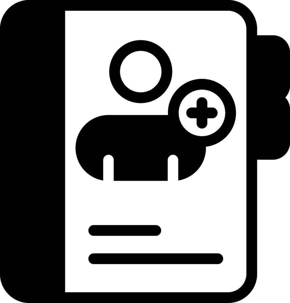 Black Invite Contact Solid Icon vector