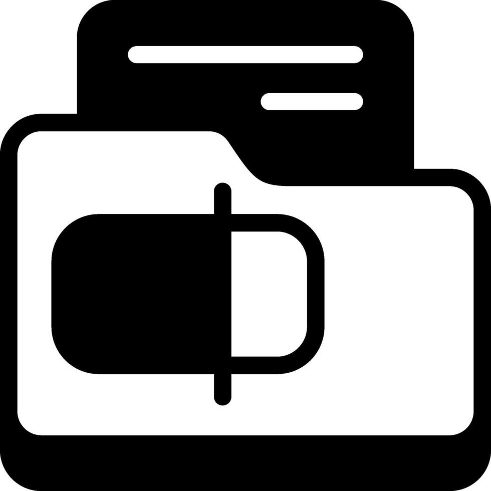 Black Rename Folder Bold Icon vector